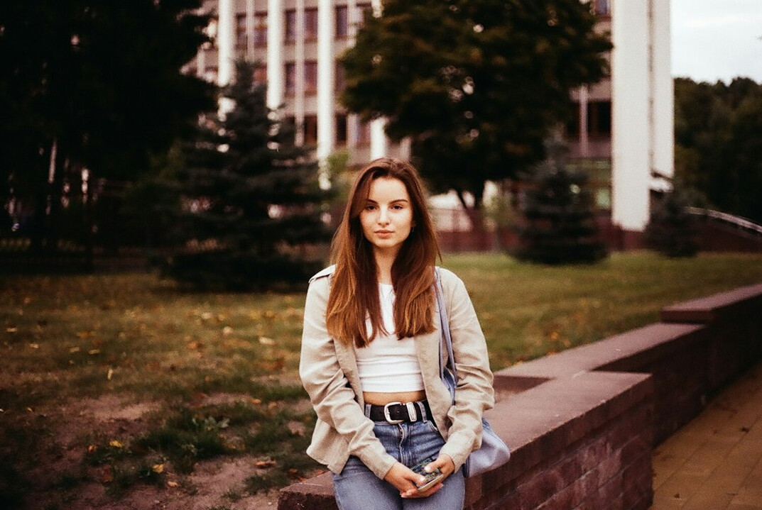Studio portrait of a young Portuguese woman data journalist
