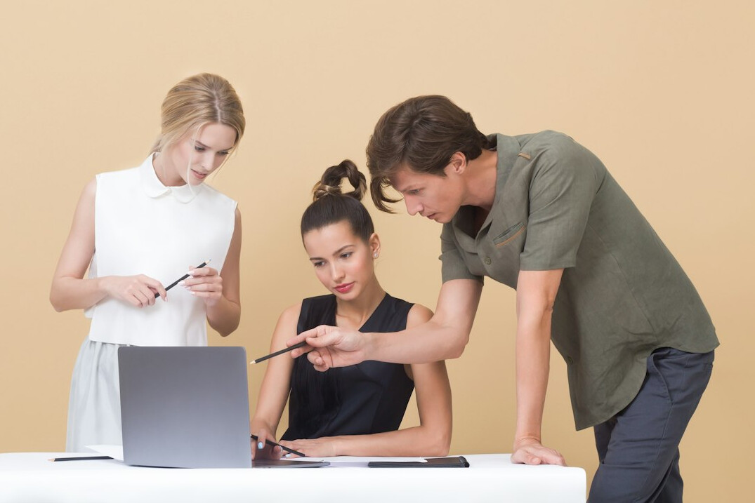 team reviewing reports